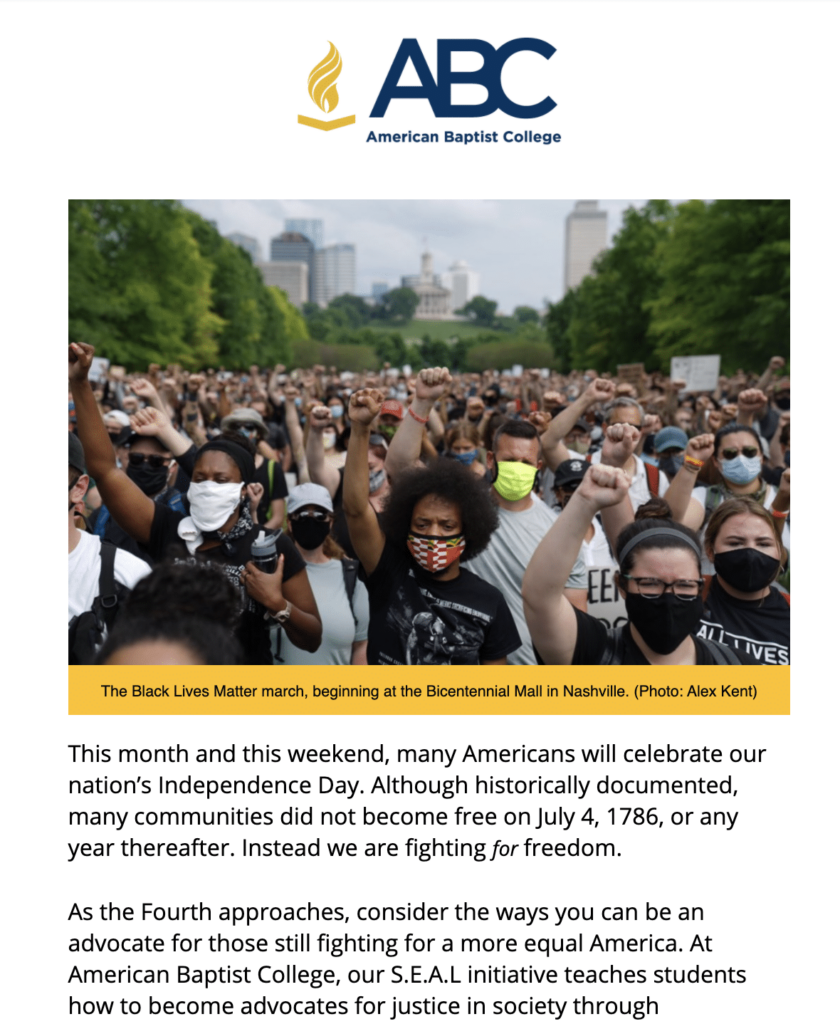 Email Newsletter American Baptist College