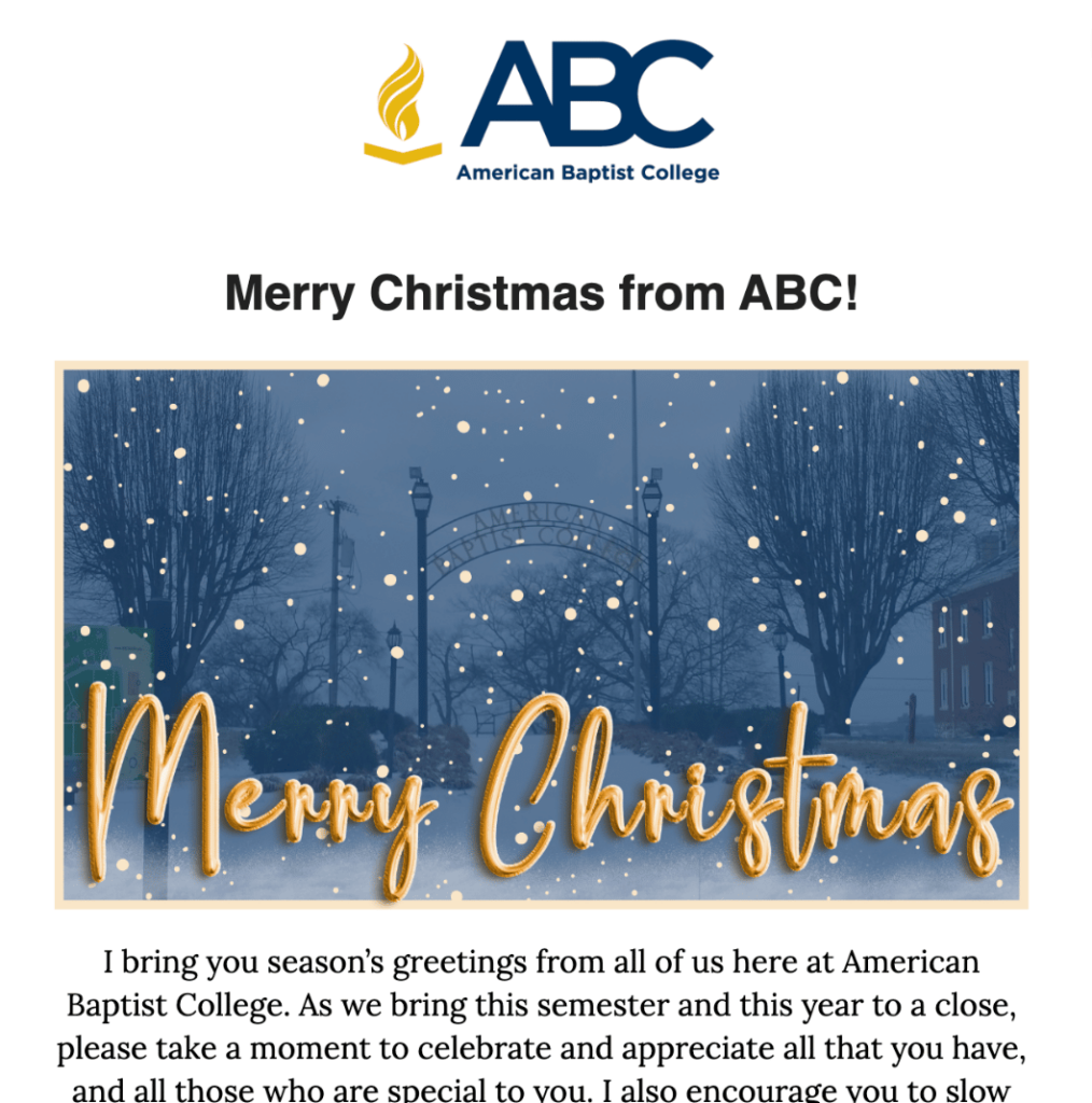 Email Newsletter American Baptist College